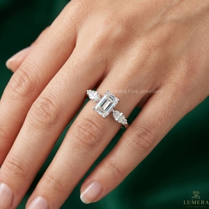 Igi แหวนเพชรสำหรับปลูกในห้องปฏิบัติการสีเขียวมรกตขนาด9K 10K 14K 18K - Product Image 5