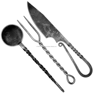 Couteau antique fait main cuillère fourchette ensemble de vaisselle de camping en plein air - Product Image 6