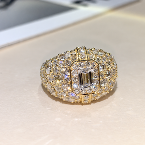Bague pour homme en moissanite et diamant, argent 925, taille émeraude, style glacé, de luxe, de créateur, pour mariage, bijoux de mode, cadeau - Product Image 3