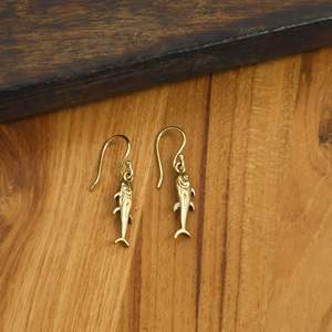 Pendientes Colgantes con Forma de Pez, Chapados en Oro y Plata, de Latón, Joyería Étnica de Moda para Fiestas, Unisex - Product Image 5