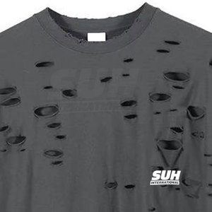 เสื้อยืดผู้ชายผ้าฝ้ายแท้ 100% พิมพ์ลายแบบดิสเทรส คุณภาพสูง คอกลม ทรงหลวม เป็นมิตรกับสิ่งแวดล้อม ระบายอากาศได้ดี - Product Image 6
