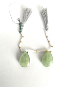 Par de perlas de aguamarina, piedra preciosa natural para la elaboración de joyería fina - Product Image 2