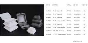 ถาดพลาสติกเกรดอาหาร ฝาพับโฟม กล่องบรรจุอาหารแบบใช้แล้วทิ้ง กล่องเบนโตะ เป็นมิตรกับสิ่งแวดล้อม ใช้กับไมโครเวฟได้ กล่องแบบฝาพับ - Product Image 6