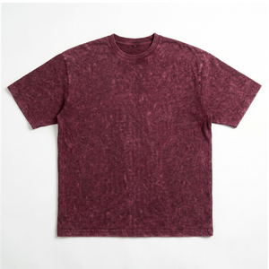 Camiseta de algodón tie-dye oversize para hombre, manga corta, cuello redondo, estilo casual, color liso, tejido de punto jersey, hombros caídos - Product Image 5