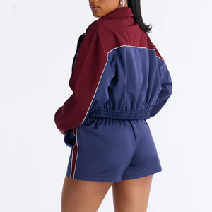 Conjunto de Dos Piezas para Mujer, Chaqueta Cortavientos y Pantalones Cortos, Corte Holgado, Proveedor Directo de Fábrica - Product Image 2