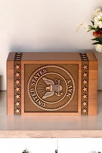 Handcrafted Rosewood Eco-Friendly Durable American Style <b>Memorial</b> Urn <b>Box</b> for Cremation Ashes (200/220 Cubic Inch) - Product Image 2