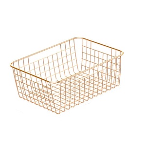 Vintage Black Metal Wire Food Storage <b>Basket</b> With Natural Wooden Handle Iron Mesh Organizer For Kitchen Pantry Fruit Vegetable - Product Image 2