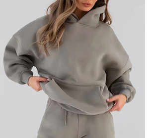 High Quality Winter Streetwear Hoodie Pullover Heavyweight Women Comfortable Relaxed Fit Oversized Front Logo - Product Image 6