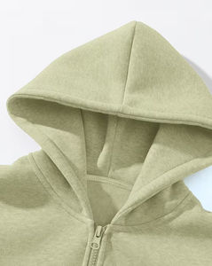 Men's Light Green Hoodie Sweatpants Set Solid Color Casual Winter Wear Polyester/Cotton French Terry Knitted Fabric Breathable - Product Image 5