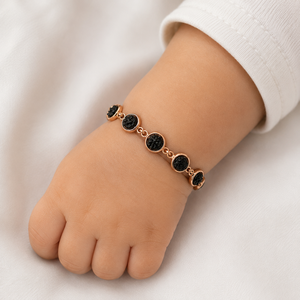 Pulsera de tenis de oro de 18 quilates con ónix negro, joyería de moda clásica de eslabones pulidos para mujer, uso diario, regalo elegante para fiestas - Product Image 1