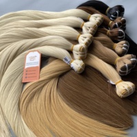 Extensions de Cheveux Humains Remy Vietnamiens Blond Clair, Tissage en Paquets, Qualité Supérieure Grade 12A, Sans Nœuds