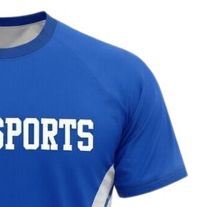 Camiseta de Netball Unisex Azul Rey y Blanca Sublimada, Poliéster Ligero, Cuello Redondo, Ropa Deportiva para Entrenamiento de Equipos - Product Image 4
