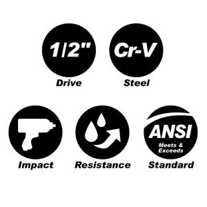 ชุดก้านต่อแบบกระแทก 3 ชิ้น ขนาด 1/2 นิ้ว สำหรับงานหนัก ผลิตจากแมงกานีสฟอสเฟต สำหรับประแจบล็อก - Product Image 4