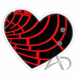 Paleta de Extensión de Pestañas con Diseño de Corazón Concha en Negro y Rojo, Sostenible, con Logotipo Personalizado - Product Image 1