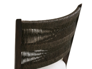 Chaise de salle à manger en bois massif de style rétro américain nordique avec dossier en rotin, chaise de salle à manger de designer italien - Product Image 4