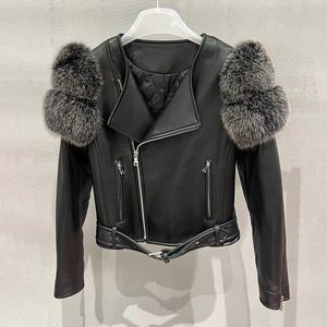 Unisex PU Leather <b>Jacket</b> V-neck Moto Style Slim Fit Regular Length Windproof Regular Sleeve Solid Color Winter Wear Hooded Half - Product Image 3
