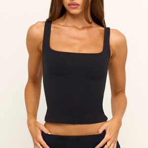 Top Corto de Verano para Mujer, Cuello Redondo, Transpirable, Estilo Hip Hop, Camisola Vintage, Chaleco de Punto Crochet con Logotipo Frontal - Product Image 4