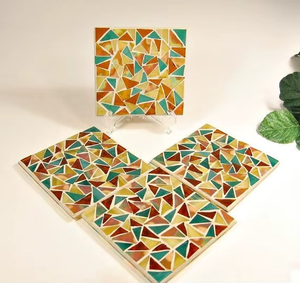 Ensemble de sous-verres en mosaïque faits à la main TCE, vaisselle décorative haut de gamme, sous-verres résistants à la chaleur pour la maison, le bureau, les cadeaux et les fournitures en gros - Product Image 3