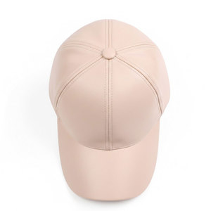 Elegante Gorra de Béisbol de Cuero PU Beige para Hombre y Mujer, Visera Curva Ajustable, Gorro Casual de Moda, Ropa Urbana, Gorro para Exteriores, Venta al por Mayor - Product Image 5