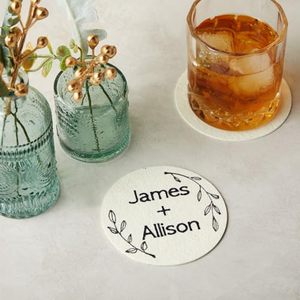 Vintage Handmade Paper <b>Coasters</b> Retro Design Round Shapes Natural <b>Drink</b> Mats Farmhouse Style Zero Waste <b>Coasters</b> Sustainable Use - Product Image 1