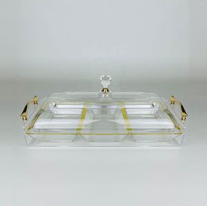 3 Dividers <b>Acrylic</b> Luxury Snack Serving Tray Set for Party Indoor and Outdoor Use - Product Image 6