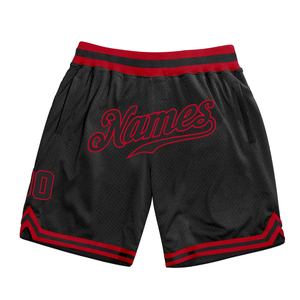 <b>Men</b> Black <b>Red</b> Sublimated Mesh Basketball <b>Shorts</b> Breathable Polyester Athletic <b>Shorts</b> Team Uniform Match Wear Apparel - Product Image 1