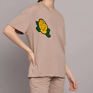 Ensemble tendance été femme : t-shirt et short assortis, tenue décontractée 2 pièces pour femmes, vêtements de détente en coton doux, 100% coton - Product Image 5