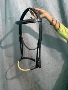 Nueva brida de cuero de caballo 2026 con cordón de nariz encerado color marrón para caballo de carreras de alta velocidad - Product Image 6