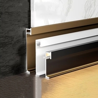 Profilé de plinthe LED encastré en aluminium de 80 mm, éclairage dissimulé pour panneaux muraux de 9 mm/12 mm