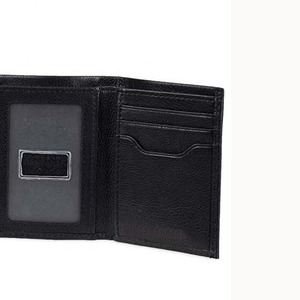 Portefeuille fin en cuir véritable pour homme, minimaliste, noir, pour usage quotidien, porte-cartes, longueur courte, ELEGANT CORPORATION EC-LW-01, grand modèle - Product Image 3
