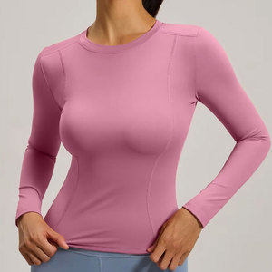 T-shirt de yoga pour femme, rose, sans manches, col rond, coupe ajustée, respirant, éco-responsable, en spandex/polyester, maille, printemps/été, course à pied - Product Image 3