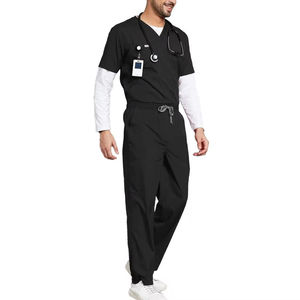Premium Men's Medical Scrubs <b>Set</b> 4-Way Stretch V-neck Hospital Nurse <b>Doctor</b> Uniform Dental Clinic Workwear Wholesale Jogger <b>Set</b> - Product Image 1