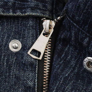 <b>Denim</b> Jacket Hooded Vintage Washed Blue-Black Jean <b>Coat</b> with Wide Lapel 100% Cotton Breathable Quick-Dry - Product Image 4