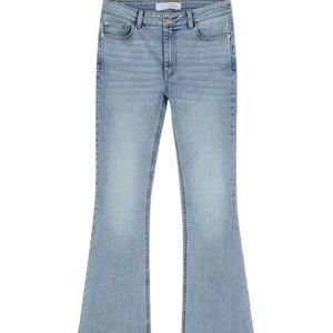 Pantalones vaqueros de marca personalizados para mujer, nuevo estilo, Vaqueros rectos de cintura media, vaqueros de algodón, lavado de color oscuro, Logo, Dropshipping en stock - Product Image 3