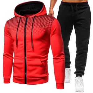 Conjuntos de chándal de talla grande para hombre con logotipo personalizado Sudadera con capucha y cremallera Entrenamiento Fitness Deportes Transpirable Secado rápido Ecológico - Product Image 3
