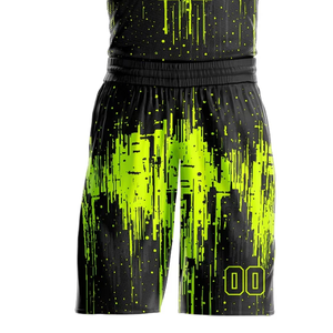 Ensemble de maillots de basket-ball unisexes personnalisés, impression par sublimation, débardeur en maille respirante, short noir vert néon, numéros d'équipe - Product Image 5