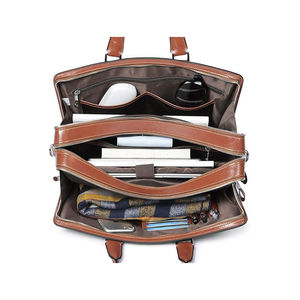 Women Genuine Leather <b>Briefcase</b> Tote Business Vintage Handbag 15.6" Laptop Shoulder Bag Brown - Product Image 6