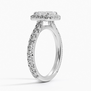BOJ <b>Ring</b> 070 Asscher Cut 925 Silver Estelle Halo Solitaire Diamond <b>Ring</b> 2ct D Color VVS1 Moissanite GRA Certified Low Price - Product Image 2