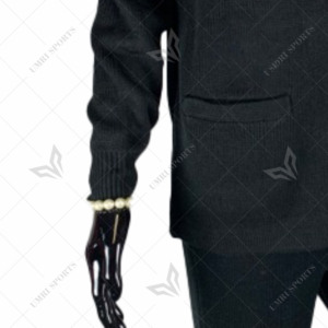 Cárdigan universitario de acrílico suave tejido a medida para hermandades, cárdigan DST de la hermandad Delta, suéter de chenilla negro de cuello alto largo - Product Image 6