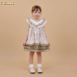 ชุดเดรสเด็กผู้หญิง DR4530 ลายสวนกุหลาบฤดูใบไม้ร่วง ผ้าฝ้าย 100% ODM ขายส่ง ทรงเอไลน์ ความยาวปานกลาง เสื้อผ้าเด็ก - Product Image 5