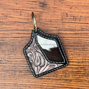 Porte-clés OEM en cuir de vachette usiné porte-clés personnalisés en cuir véritable style cowboy porte-clés unisexe meilleurs cadeaux accessoires - Product Image 3