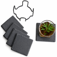 Sous-verres en ardoise personnalisés avec logo imprimé, forme carrée/ronde/cœur, 10*10cm, cadeaux promotionnels bon marché pour événements et activités, à offrir en cadeau