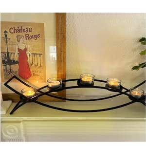 Support à bougies en métal avec porte-bougie décoratif pour mariages, fêtes et tables de restaurant d'hôtel à prix d'exportation - Product Image 3