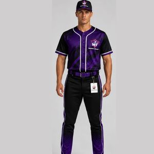Tenue de baseball prête pour les tournois, vêtements de sport durables et légers, maillot et pantalon assortis, adaptés au baseball de compétition - Product Image 1