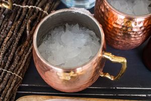 Copper Moscow mule mug set for stylish premium mocktail dinners hammered finish metal <b>cups</b> durable <b>reusable</b> party mugs - Product Image 6