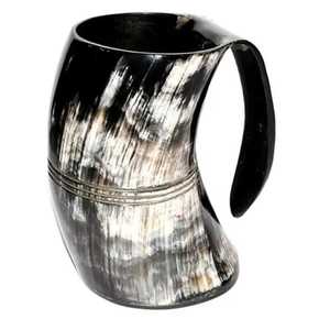 Taza de Cuerno de Búfalo Hecha a Mano, Forma Natural, Pulida, Duradera, Artística, Coleccionable, Moderna, Apta para Alimentos, Decoración del Hogar - Product Image 6