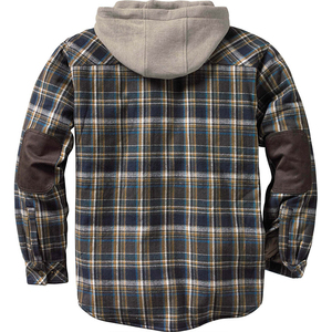 Wholesale Custom Fashion <b>Men's</b> <b>Flannel</b> <b>Jacket</b> Long Sleeves Plaid <b>Flannel</b> Hoodie for <b>Men</b> Support Custom Logo - Product Image 1