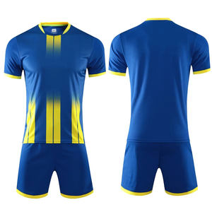 Maillots de football personnalisés bleus et blancs tendance – Ensemble de maillots de football pour hommes en gros – Design de maillot de football vierge à la mode - Product Image 2