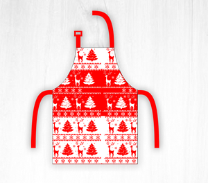 Christmas Printed 100% Cotton Anti- <b>Apron</b> with Red Green Tree Pattern Washable for <b>Kitchen</b> Hotel & Restaurant Use - Product Image 3
