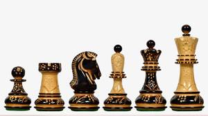 Pièces d'échecs vintage style Dubrovnik 1950, roi de 3,7 cm, finition brûlée et bois de buis, au meilleur prix - Product Image 3